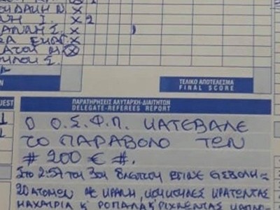 Διεκόπη το ματς με Γλυφάδα
