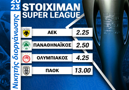 Οι αποδόσεις για την κατάκτηση της Stoiximan Super League