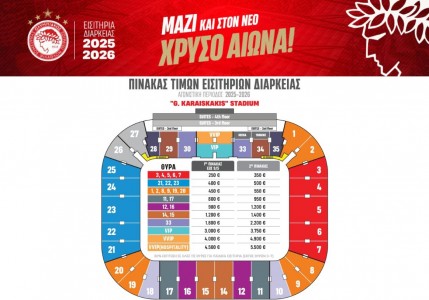 Τα νέα εισιτήρια διαρκείας του Ολυμπιακού! (video, photo)