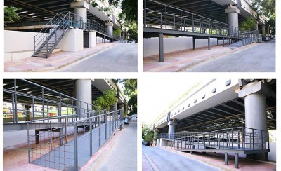 Νέα ράμπα στην πεζογέφυρα του Κηφισού