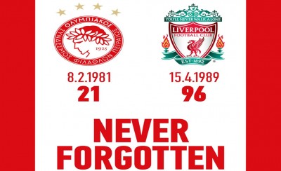 Ο Ολυμπιακός για την τραγωδία του Χίλσμπορο (photo)