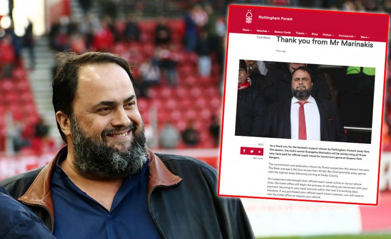 Το ξεχωριστό «ευχαριστώ» του Β. Μαρινάκη στον κόσμο της Νότιγχαμ!